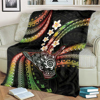 Hawaii Shaka Sign Blanket Fantastic Frangipani Reggae