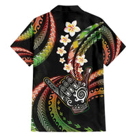 Hawaii Shaka Sign Family Matching Puletasi and Hawaiian Shirt Fantastic Frangipani Reggae