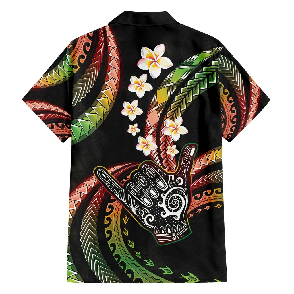 Hawaii Shaka Sign Family Matching Summer Maxi Dress and Hawaiian Shirt Fantastic Frangipani Reggae