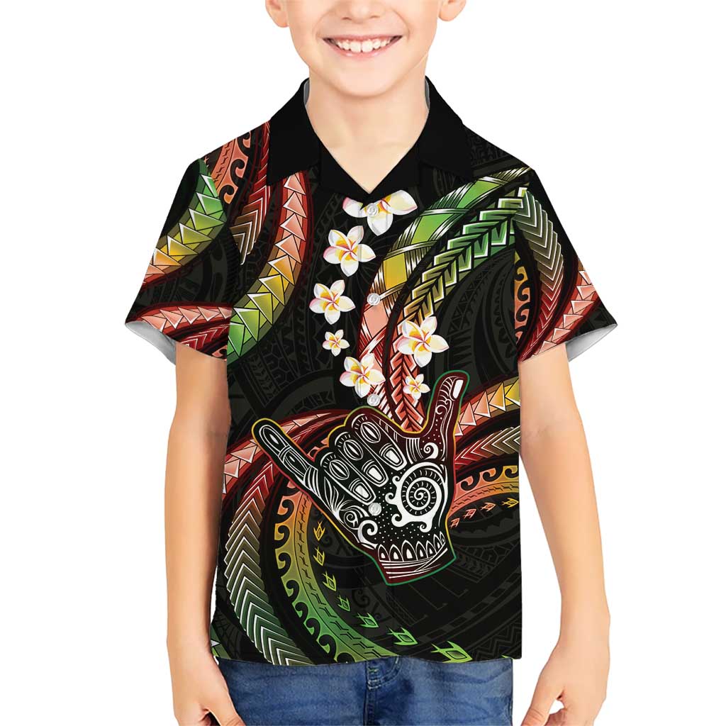 Hawaii Shaka Sign Kid Hawaiian Shirt Fantastic Frangipani Reggae