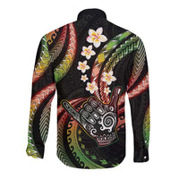 Hawaii Shaka Sign Long Sleeve Button Shirt Fantastic Frangipani Reggae