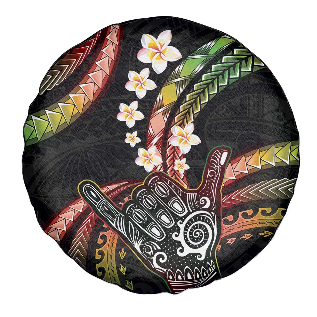 Hawaii Shaka Sign Spare Tire Cover Fantastic Frangipani Reggae