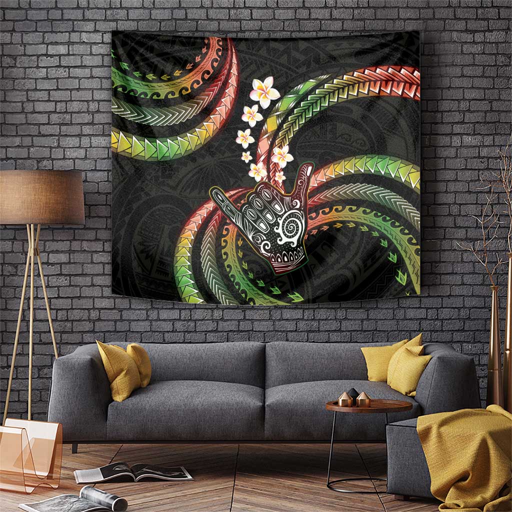 Hawaii Shaka Sign Tapestry Fantastic Frangipani Reggae