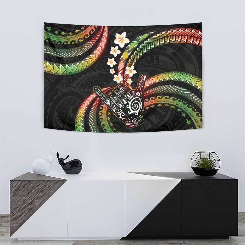 Hawaii Shaka Sign Tapestry Fantastic Frangipani Reggae