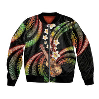 Hawaiian Ukulele Bomber Jacket Jawaiian Fantastic Plumeria