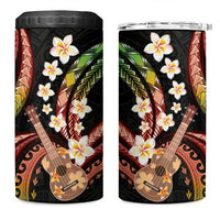 Hawaiian Ukulele 4 in 1 Can Cooler Tumbler Jawaiian Fantastic Plumeria