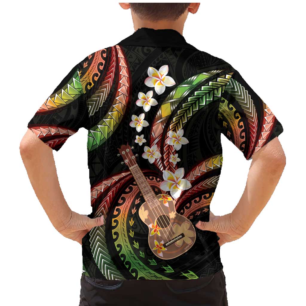 Hawaiian Ukulele Family Matching Mermaid Dress and Hawaiian Shirt Jawaiian Fantastic Plumeria