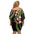 Hawaiian Ukulele Family Matching Off Shoulder Short Dress and Hawaiian Shirt Jawaiian Fantastic Plumeria