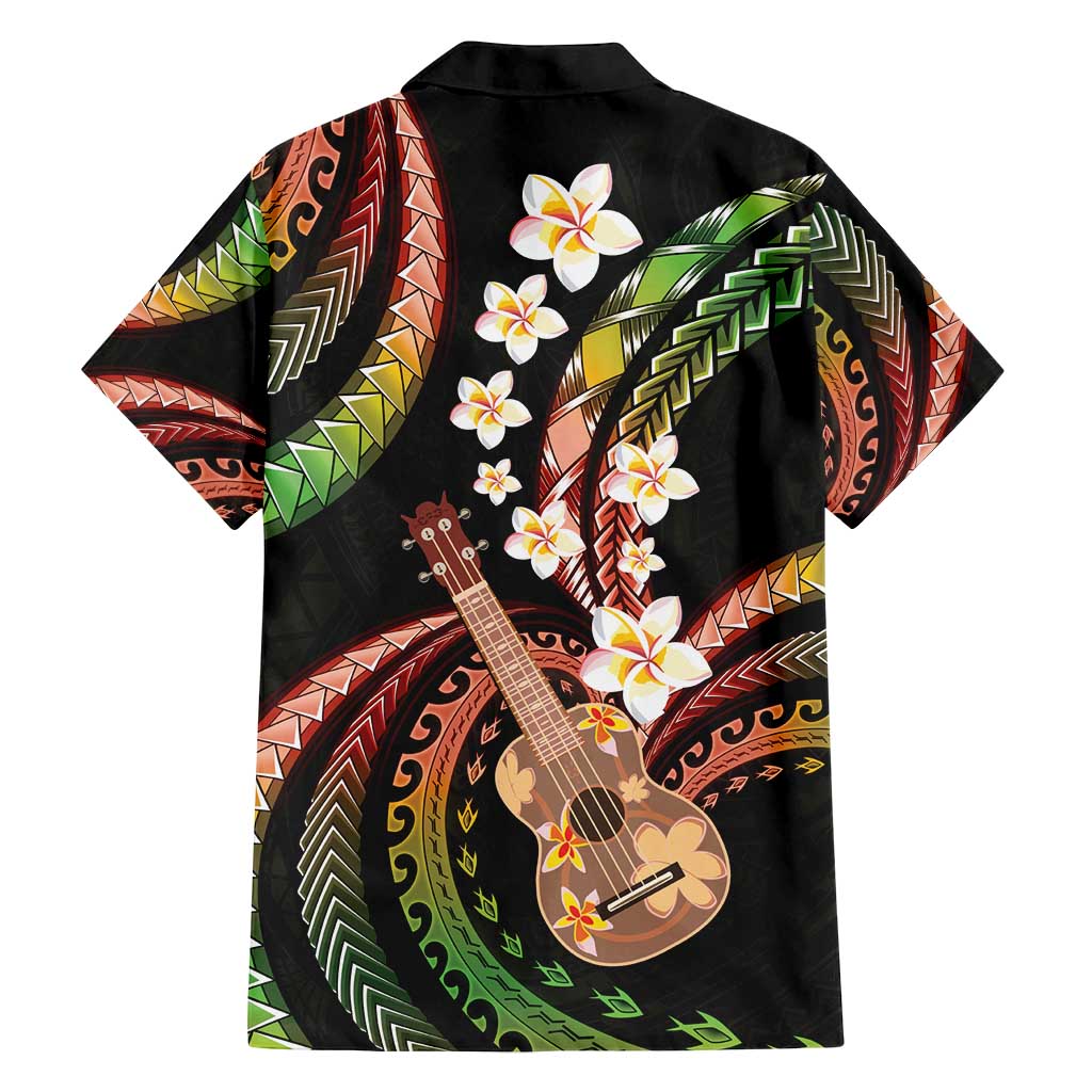 Hawaiian Ukulele Family Matching Puletasi and Hawaiian Shirt Jawaiian Fantastic Plumeria