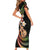 Hawaiian Ukulele Family Matching Short Sleeve Bodycon Dress and Hawaiian Shirt Jawaiian Fantastic Plumeria