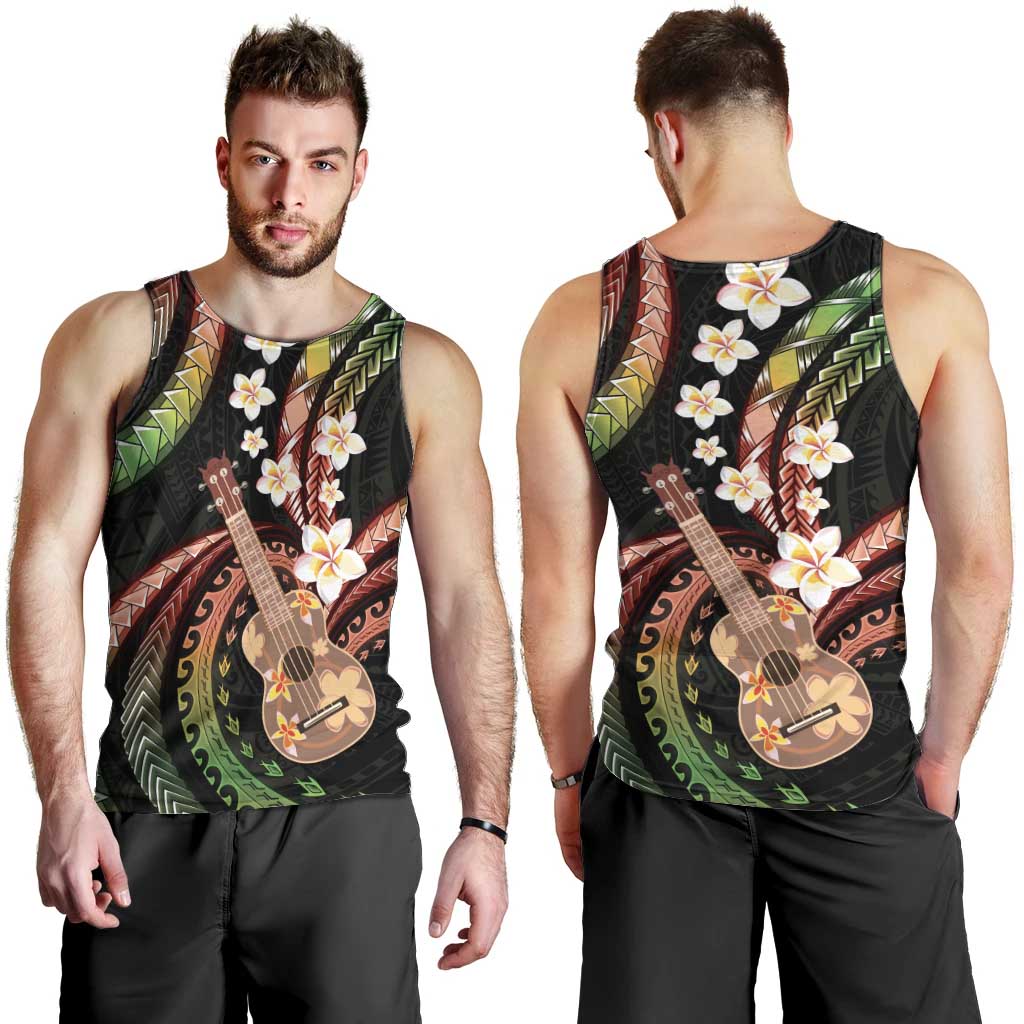 Hawaiian Ukulele Men Tank Top Jawaiian Fantastic Plumeria