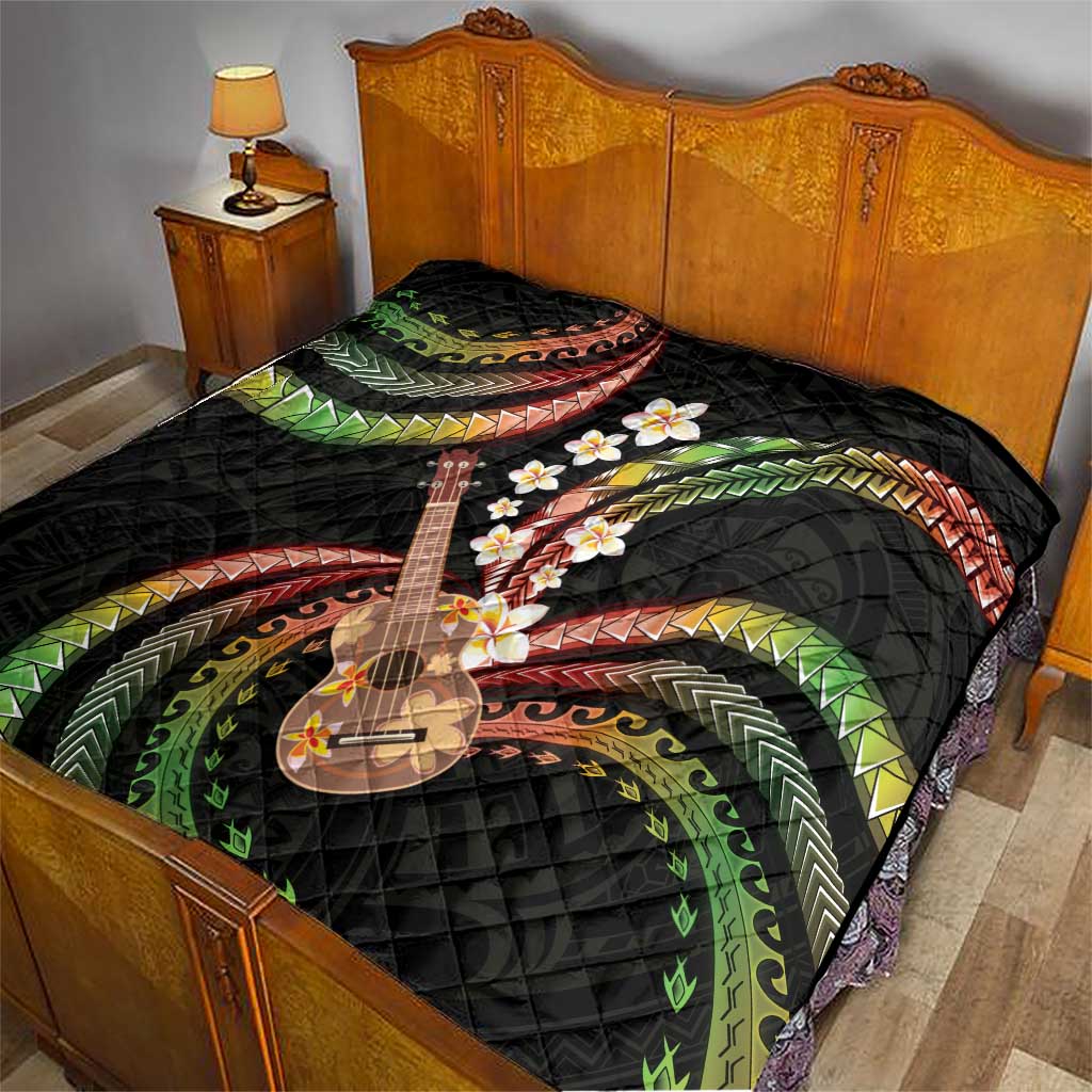 Hawaiian Ukulele Quilt Jawaiian Fantastic Plumeria