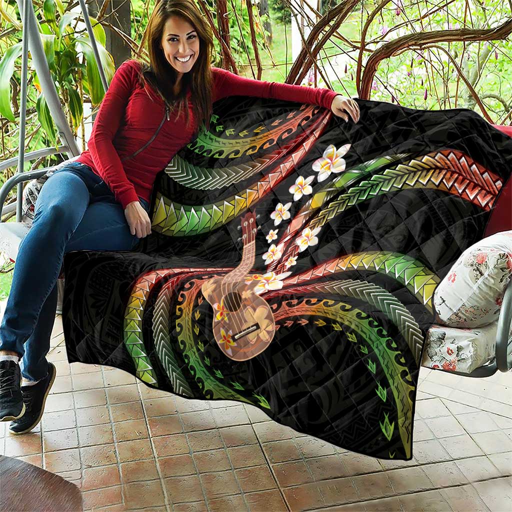 Hawaiian Ukulele Quilt Jawaiian Fantastic Plumeria