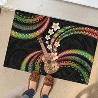 Hawaiian Ukulele Rubber Doormat Jawaiian Fantastic Plumeria
