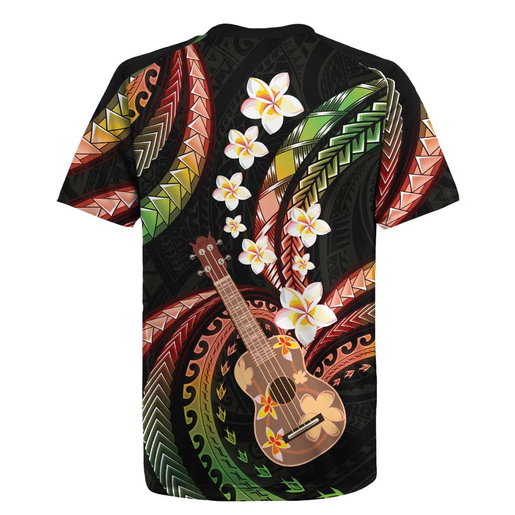 Hawaiian Ukulele Rugby Jersey Jawaiian Fantastic Plumeria