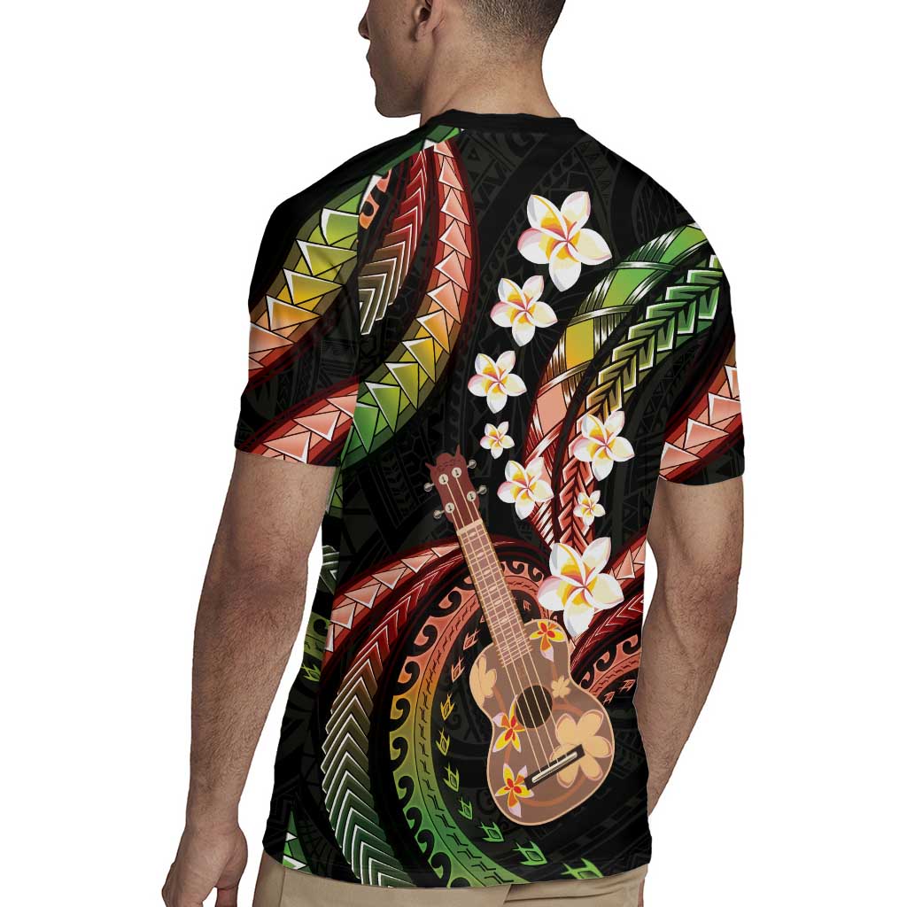 Hawaiian Ukulele Rugby Jersey Jawaiian Fantastic Plumeria
