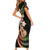 Hawaiian Ukulele Short Sleeve Bodycon Dress Jawaiian Fantastic Plumeria