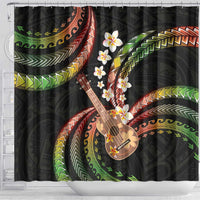 Hawaiian Ukulele Shower Curtain Jawaiian Fantastic Plumeria