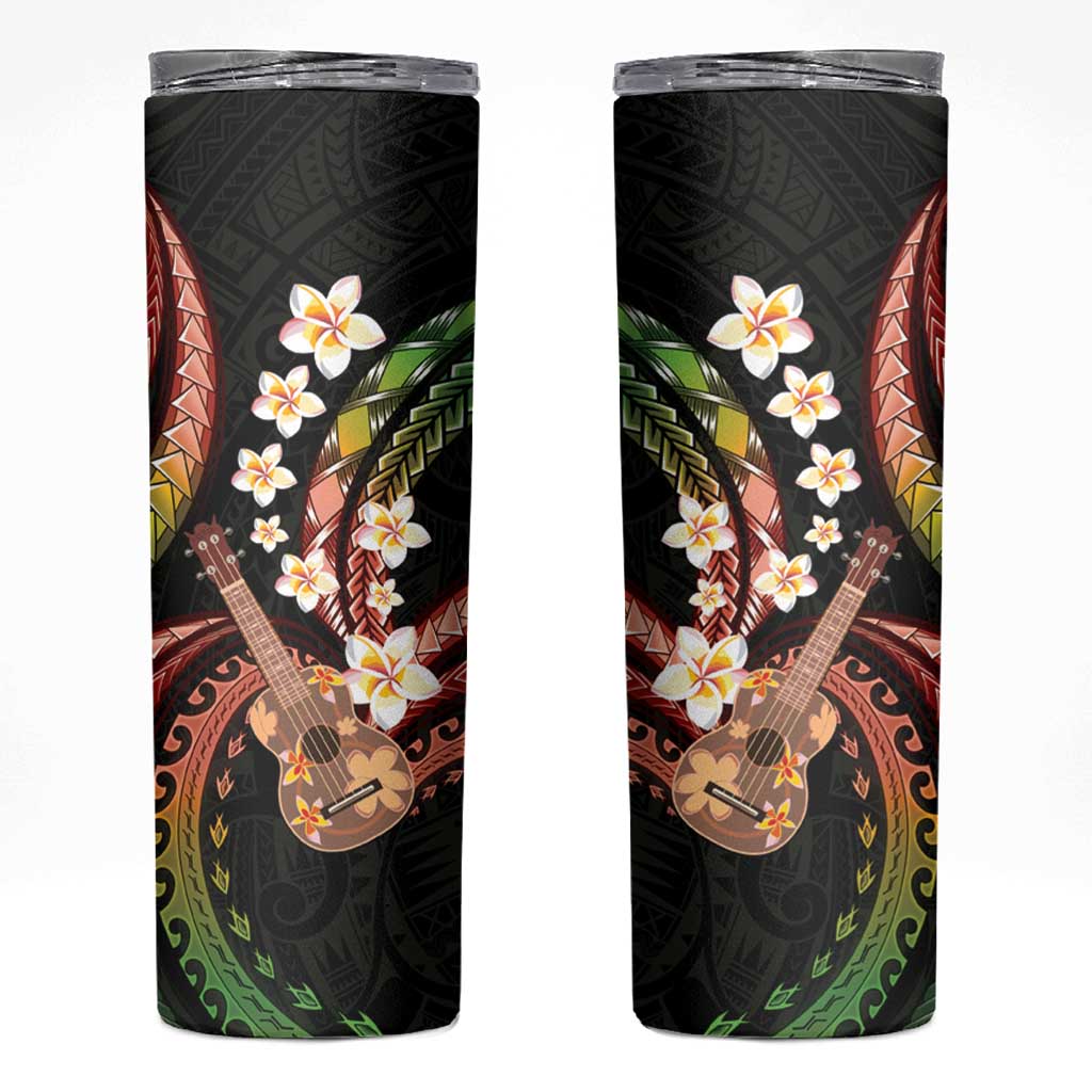 Hawaiian Ukulele Skinny Tumbler Jawaiian Fantastic Plumeria