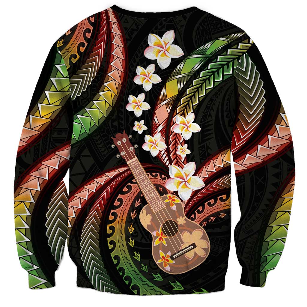 Hawaiian Ukulele Sweatshirt Jawaiian Fantastic Plumeria
