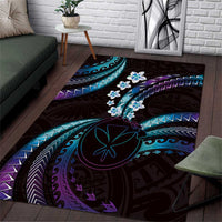 Hawaii Map Kanaka Maoli Area Rug Fantastic Frangipani Amethyst Gradient