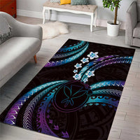 Hawaii Map Kanaka Maoli Area Rug Fantastic Frangipani Amethyst Gradient