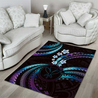 Hawaii Map Kanaka Maoli Area Rug Fantastic Frangipani Amethyst Gradient