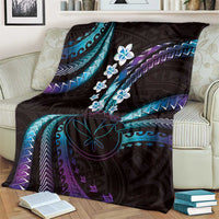Hawaii Map Kanaka Maoli Blanket Fantastic Frangipani Amethyst Gradient