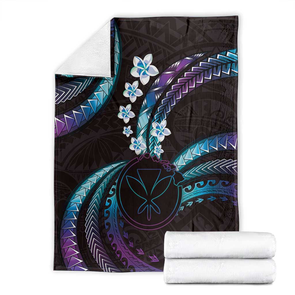 Hawaii Map Kanaka Maoli Blanket Fantastic Frangipani Amethyst Gradient