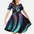 Hawaii Map Kanaka Maoli Family Matching Long Sleeve Bodycon Dress and Hawaiian Shirt Fantastic Frangipani Amethyst Gradient