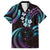 Hawaii Map Kanaka Maoli Family Matching Long Sleeve Bodycon Dress and Hawaiian Shirt Fantastic Frangipani Amethyst Gradient