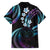 Hawaii Map Kanaka Maoli Family Matching Long Sleeve Bodycon Dress and Hawaiian Shirt Fantastic Frangipani Amethyst Gradient