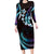 Hawaii Map Kanaka Maoli Family Matching Long Sleeve Bodycon Dress and Hawaiian Shirt Fantastic Frangipani Amethyst Gradient