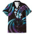 Hawaii Map Kanaka Maoli Family Matching Short Sleeve Bodycon Dress and Hawaiian Shirt Fantastic Frangipani Amethyst Gradient