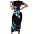 Hawaii Map Kanaka Maoli Family Matching Short Sleeve Bodycon Dress and Hawaiian Shirt Fantastic Frangipani Amethyst Gradient