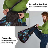 Hawaii Map Kanaka Maoli Grocery Bag Fantastic Frangipani Amethyst Gradient