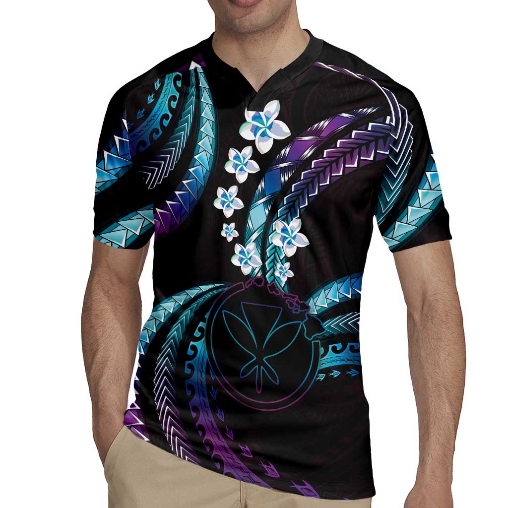 Hawaii Map Kanaka Maoli Rugby Jersey Fantastic Frangipani Amethyst Gradient