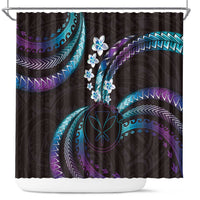 Hawaii Map Kanaka Maoli Shower Curtain Fantastic Frangipani Amethyst Gradient