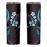 Hawaii Map Kanaka Maoli Skinny Tumbler Fantastic Frangipani Amethyst Gradient