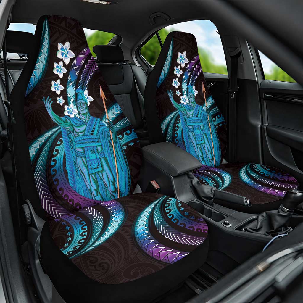 Hawaii King Kamehameha Car Seat Cover Fantastic Plumeria Amethyst Gradient