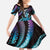 Hawaii King Kamehameha Family Matching Long Sleeve Bodycon Dress and Hawaiian Shirt Fantastic Plumeria Amethyst Gradient