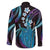Hawaii King Kamehameha Family Matching Long Sleeve Bodycon Dress and Hawaiian Shirt Fantastic Plumeria Amethyst Gradient