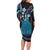 Hawaii King Kamehameha Family Matching Long Sleeve Bodycon Dress and Hawaiian Shirt Fantastic Plumeria Amethyst Gradient
