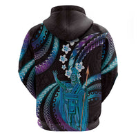 Hawaii King Kamehameha Hoodie Fantastic Plumeria Amethyst Gradient