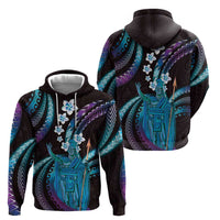 Hawaii King Kamehameha Hoodie Fantastic Plumeria Amethyst Gradient