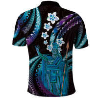 Hawaii King Kamehameha Polo Shirt Fantastic Plumeria Amethyst Gradient