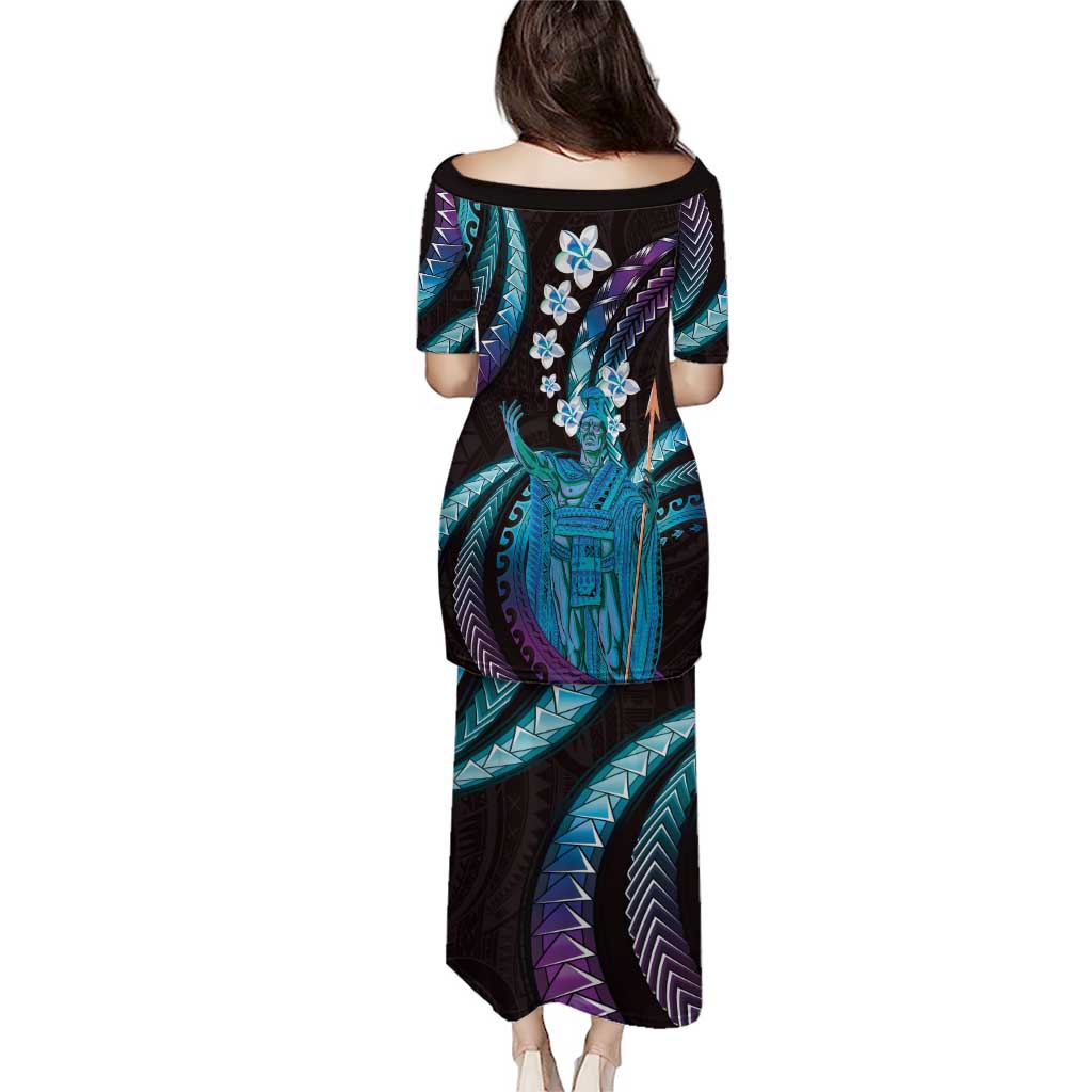 Hawaii King Kamehameha Puletasi Fantastic Plumeria Amethyst Gradient