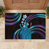 Hawaii King Kamehameha Rubber Doormat Fantastic Plumeria Amethyst Gradient