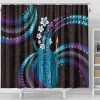 Hawaii King Kamehameha Shower Curtain Fantastic Plumeria Amethyst Gradient