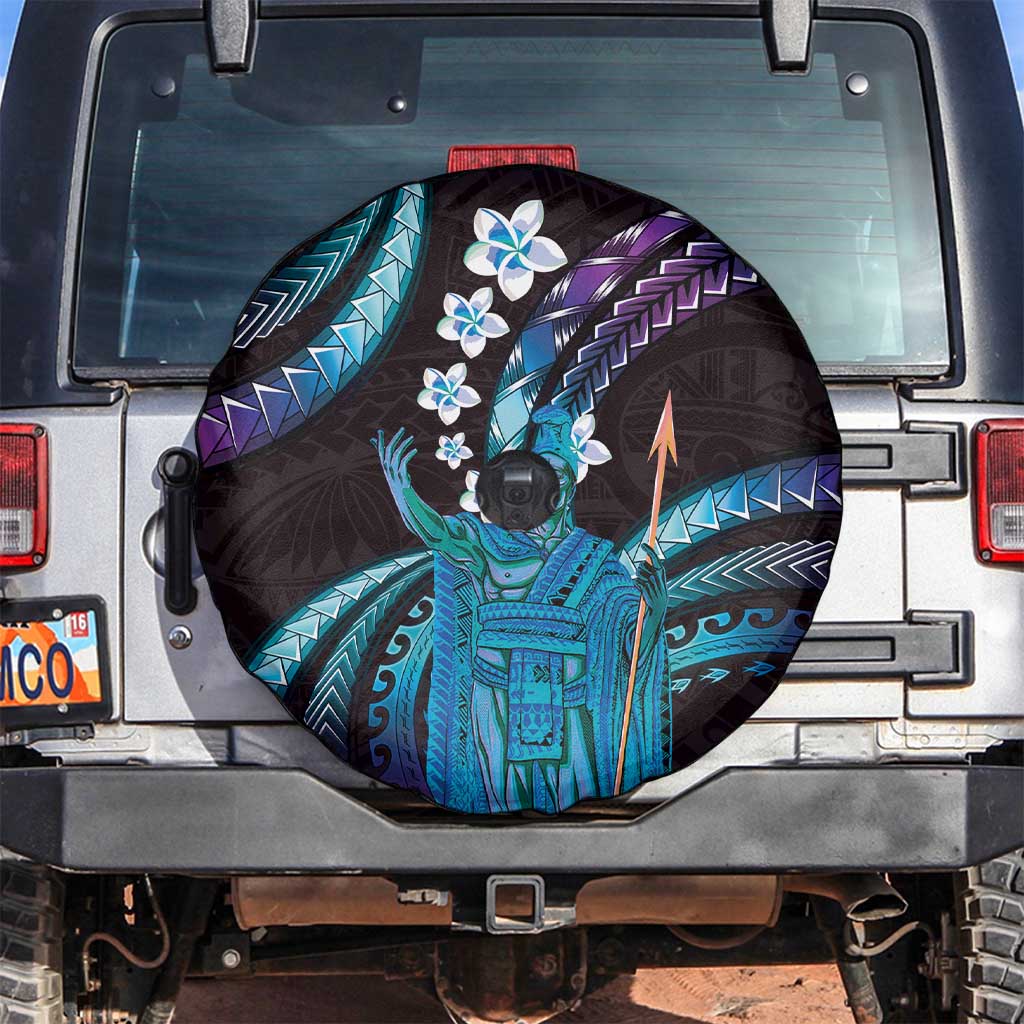 Hawaii King Kamehameha Spare Tire Cover Fantastic Plumeria Amethyst Gradient